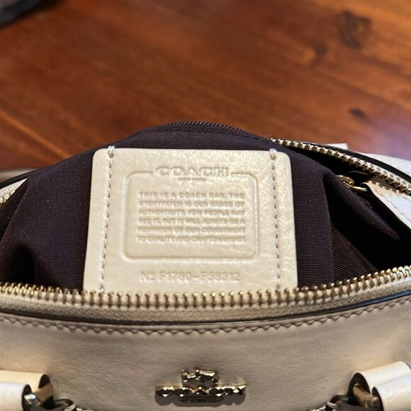 Coach Beige/ Cream Signature Coated Canvas and Leather Mini Bennett Satchel - Picture 11 of 12